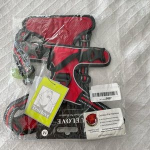True Love red and black safety walking dog harness medium